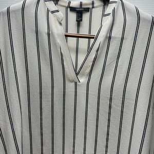 Forever 21 Blouse size large black & white stripe
